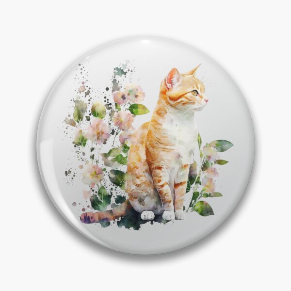 Item preview, Whimsical Cat Among Flowers designed and sold by FloreDreamStudio.