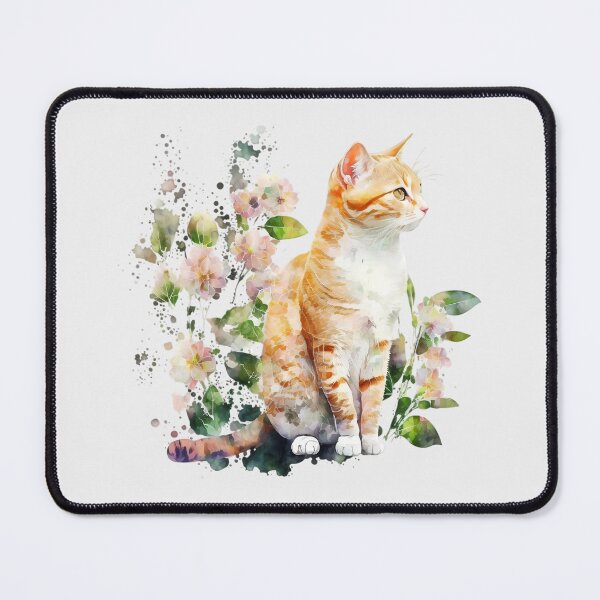 Item preview, Whimsical Cat Among Flowers designed and sold by FloreDreamStudio.