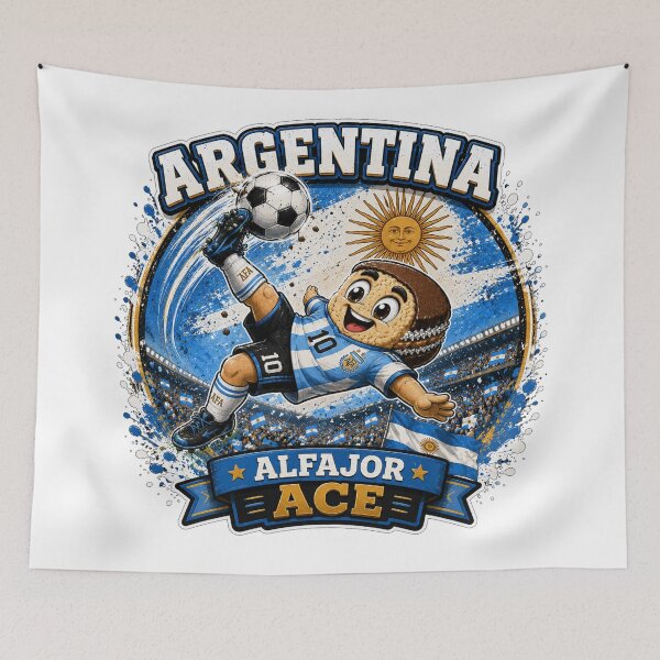 Item preview, Argentina Alfajor Ace Football Mascot Sticker | Argentine Soccer Fan Design designed and sold by Snackwave Ninety.