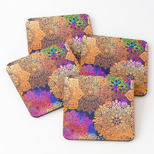 Item preview, Bohemian 1960’s Mandala Pattern of Neon-Like Rainbow Colors designed and sold by DEC02.