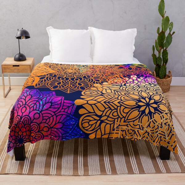 Item preview, Bohemian 1960’s Mandala Pattern of Neon-Like Rainbow Colors designed and sold by DEC02.
