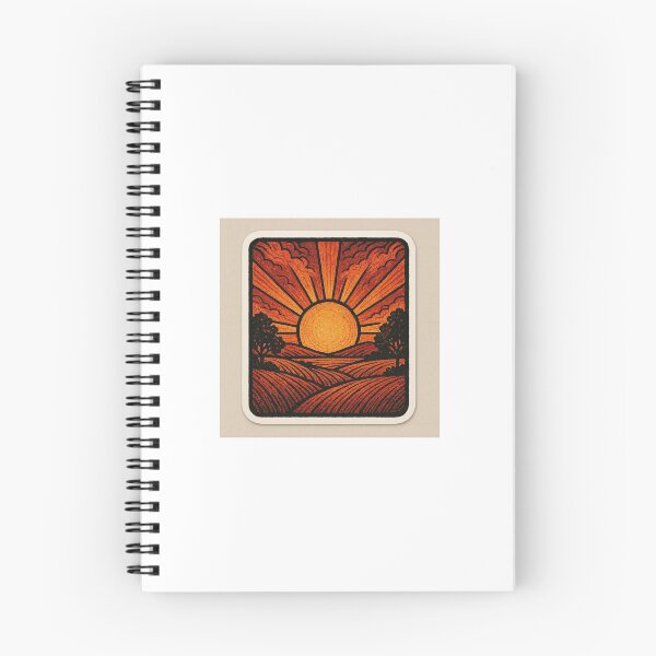 Item preview, Retro Sunrise Landscape Sticker designed and sold by EmylDesigns.