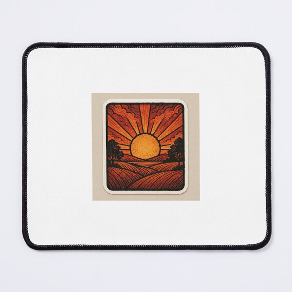 Item preview, Retro Sunrise Landscape Sticker designed and sold by EmylDesigns.