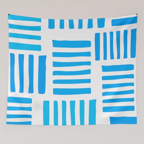 Item preview, Aqua And Blue Line Scatter Pattern On White designed and sold by DEC02.
