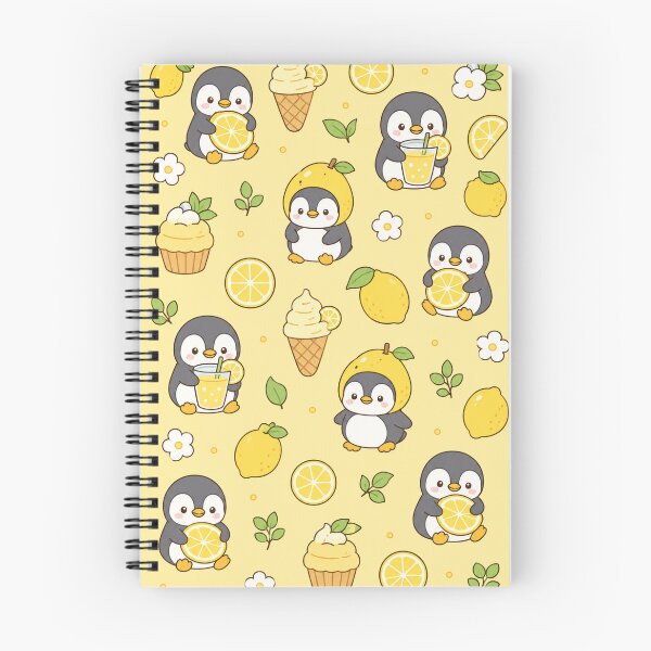 Item preview, Penguin Lemon Dessert Kawaii Pattern designed and sold by Soft Berry Studio.