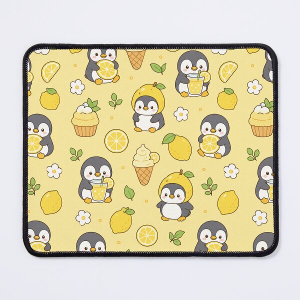 Item preview, Penguin Lemon Dessert Kawaii Pattern designed and sold by Soft Berry Studio.