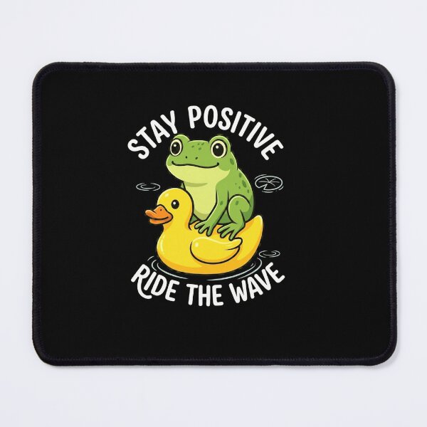 Item preview, Stay Positive Ride The Wave Cute Frog Duck Float Design designed and sold by MiALopezArt.