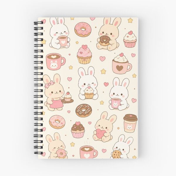 Item preview, Bunny Cozy Bakery Kawaii Pattern designed and sold by Soft Berry Studio.