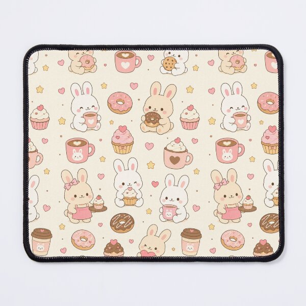 Item preview, Bunny Cozy Bakery Kawaii Pattern designed and sold by Soft Berry Studio.