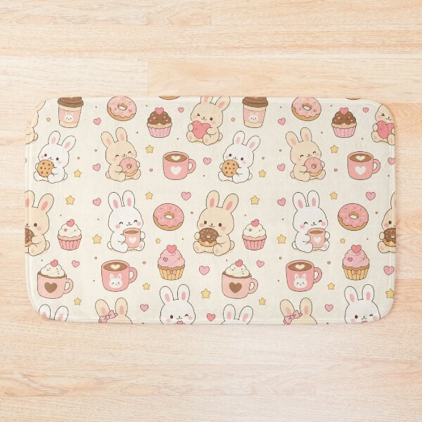 Item preview, Bunny Cozy Bakery Kawaii Pattern designed and sold by Soft Berry Studio.