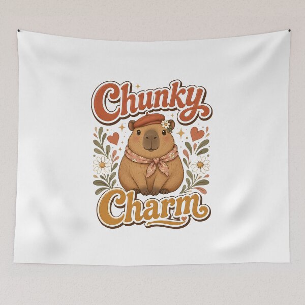 Item preview, Chunky Charm Cute Capybara Retro 70s Groovy designed and sold by Sitred123.