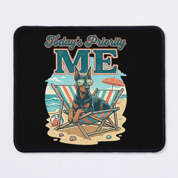 Item preview, Today's Priority: ME - Relaxed Doberman in Sunglasses on the Beach designed and sold by Sonofwilliam.