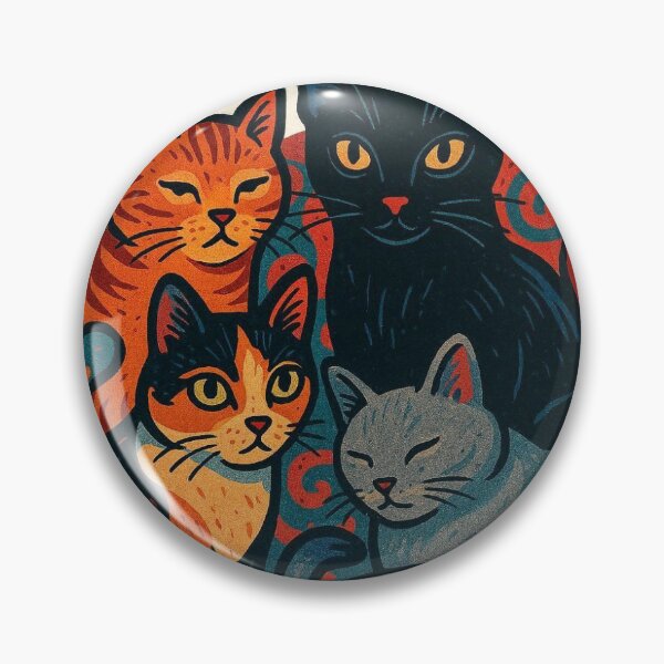 Item preview, Vintage Folk Art Cats Sticker designed and sold by EmylDesigns.