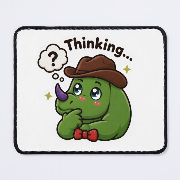 Item preview, Thinking Triceracorn Cute Confused Cowboy Dinosaur designed and sold by ZazuCo.