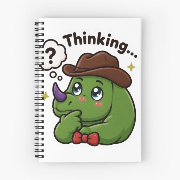 Item preview, Thinking Triceracorn Cute Confused Cowboy Dinosaur  designed and sold by ZazuCo.