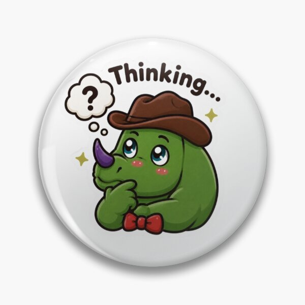 Item preview, Thinking Triceracorn Cute Confused Cowboy Dinosaur  designed and sold by ZazuCo.