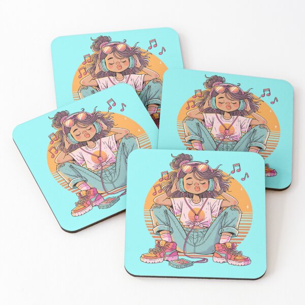 Item preview, 90s style girl with headphones designed and sold by HeartInThisArt .