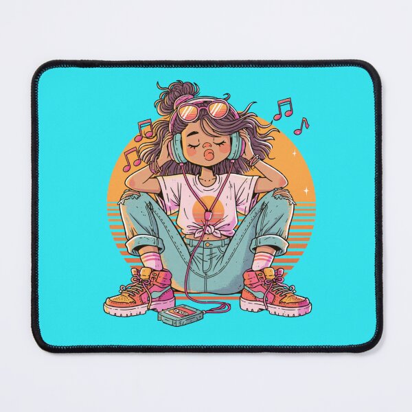 Item preview, 90s style girl with headphones designed and sold by Serce w tej sztuce.