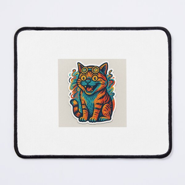 Item preview, Crazy Cat With Goggles Funny Sticker designed and sold by EmylDesigns.