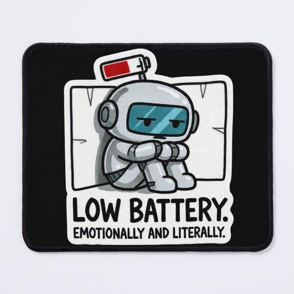 Item preview, Low Battery Emotionally And Literally Robot Funny Design designed and sold by BooDesignStudio.