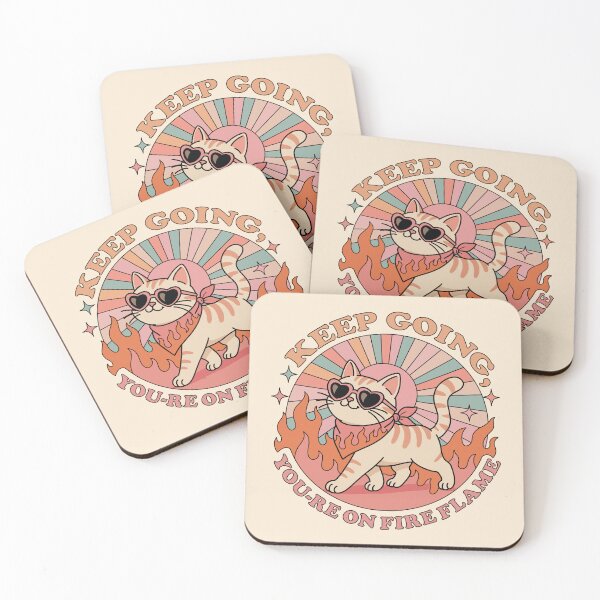 Item preview, Keep Going You're On Fire Cat| Motivational Cute Cat | Positive Encouragement designed and sold by Kutiefy-shop.