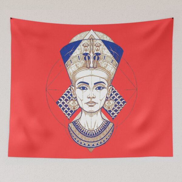 Item preview, Nefertiti Sacred Geometry Art | Ancient Egyptian Queen Line Art Design designed and sold by Queen Cleopatra.