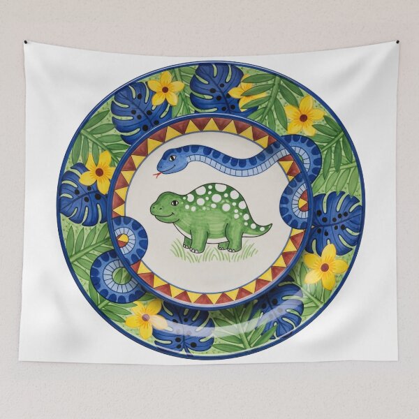 Item preview, Tropical Ankylosaurus Ceramic Illustration designed and sold by PixorStudio.
