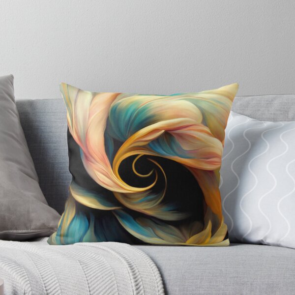 Item preview, Classic Golden And Aqua Floral Swirls Abstract Painting  designed and sold by DEC02.