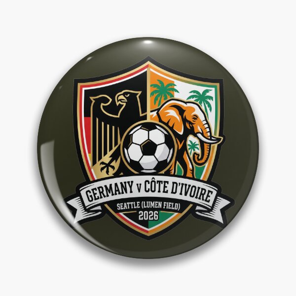 Item preview, Germany versus Ivory Coast Soccer Crest Seattle 2026 designed and sold by Pride Emblem Prints.