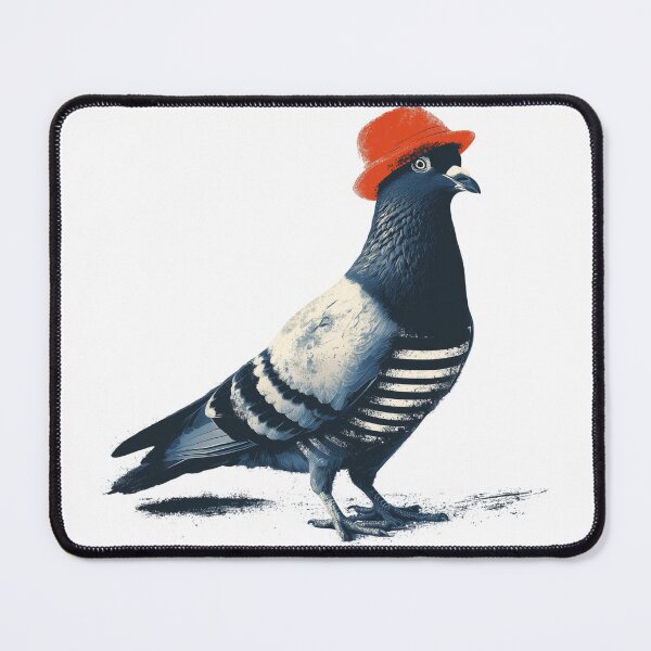 Item preview, Pigeon wearing a Red Hat designed and sold by Magenta Merch.