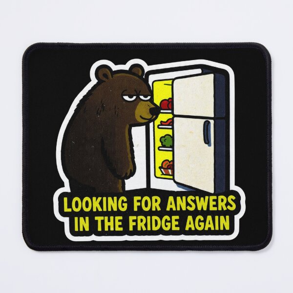 Item preview, Looking For Answers In The Fridge Again Bear Funny Design designed and sold by BooDesignStudio.