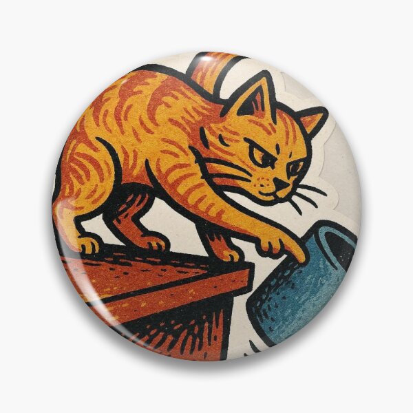 Item preview, Evil Cat Knocking Off Cup Funny Sticker designed and sold by EmylDesigns.