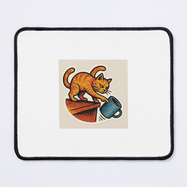 Item preview, Evil Cat Knocking Off Cup Funny Sticker designed and sold by EmylDesigns.