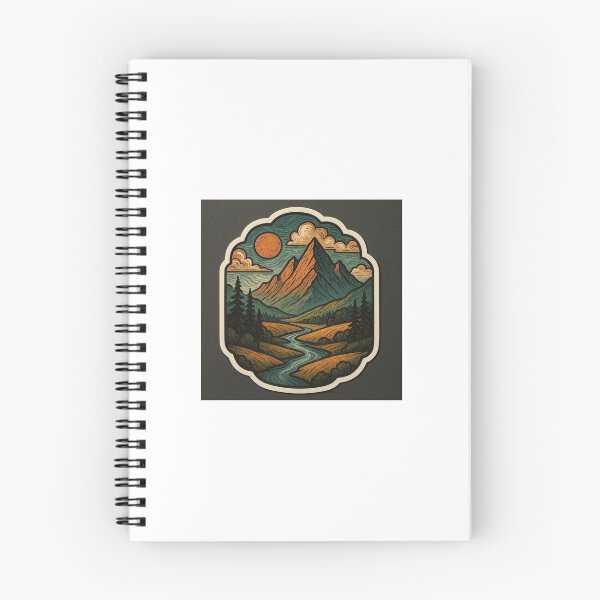 Item preview, Vintage Mountain River Landscape Sticker designed and sold by EmylDesigns.