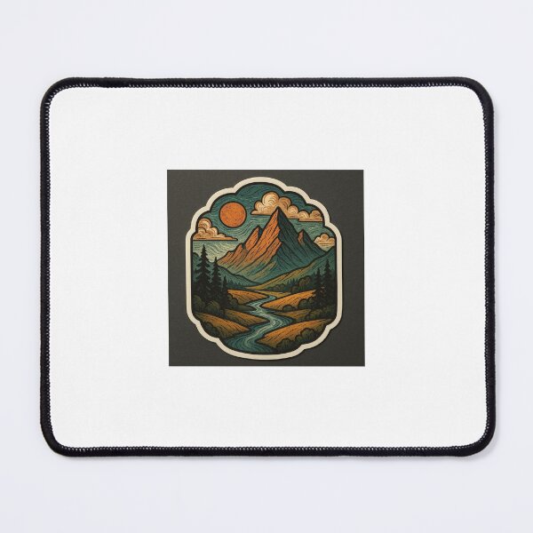 Item preview, Vintage Mountain River Landscape Sticker designed and sold by EmylDesigns.