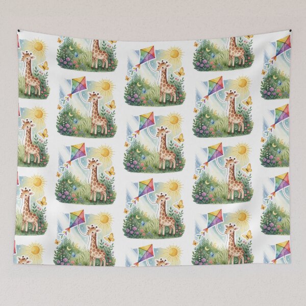 Item preview, Kite Flying Giraffe | Whimsical Fantasy Adventure designed and sold by AillustriaAK.