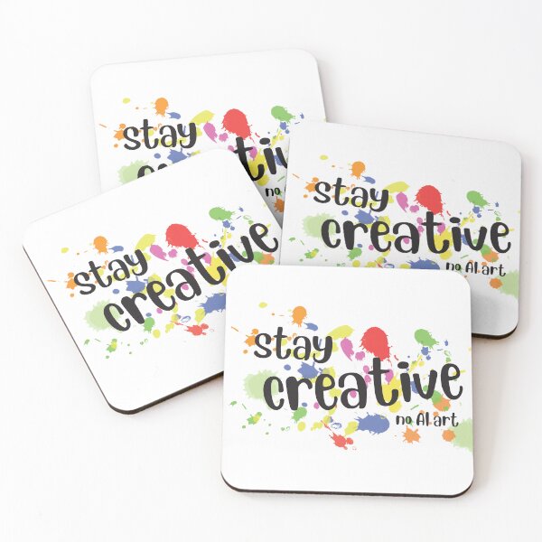 Item preview, Stay Creative No AI Art designed and sold by Yellow Bird Studios.