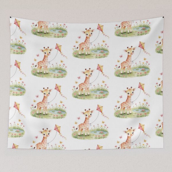 Item preview, Kite Flying Giraffe | Whimsical Fantasy Adventure designed and sold by AillustriaAK.