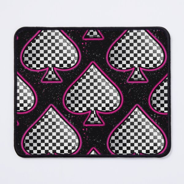 Item preview, Neon Pink Black and White Checkered Spades   designed and sold by 2MomsKrafts.
