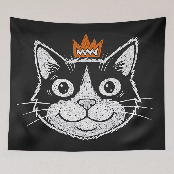 Item preview, Crowned Tuxedo Cat Sketch designed and sold by PixorStudio.