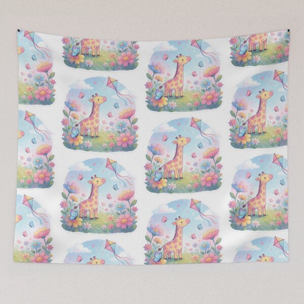 Item preview, Kite Flying Giraffe | Whimsical Fantasy Adventure designed and sold by AillustriaAK.