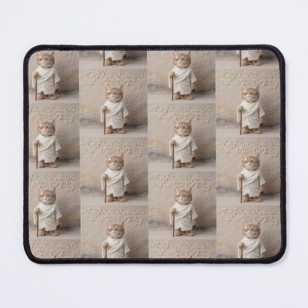 Item preview, Gandhi Cat Inspirational Quote Art - Wool – The Future Depends on What We Do in the Present designed and sold by Donsean22.