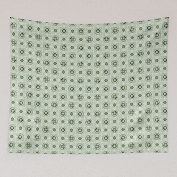 Item preview, Cottage Patchwork Star Mandala Pattern in Green designed and sold by Artistestella.