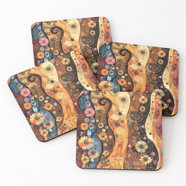 Item preview, Gustav Klimt-Inspired Golden Earthtones Floral Art Designs designed and sold by DEC02.