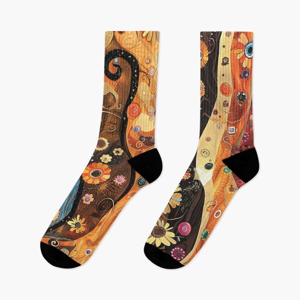 Item preview, Gustav Klimt-Inspired Golden Earthtones Floral Art Designs designed and sold by DEC02.