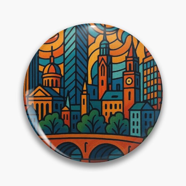 Item preview, Colorful Abstract City Skyline Art Print designed and sold by EmylDesigns.