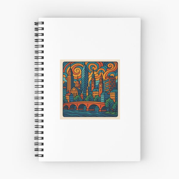 Item preview, Colorful Abstract City Skyline Art Print designed and sold by EmylDesigns.