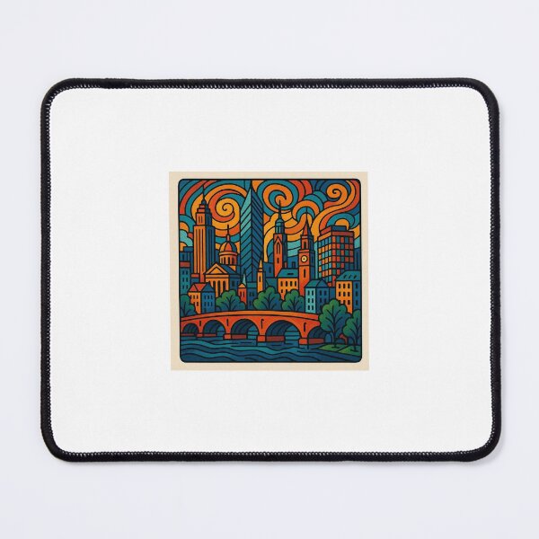 Item preview, Colorful Abstract City Skyline Art Print designed and sold by EmylDesigns.