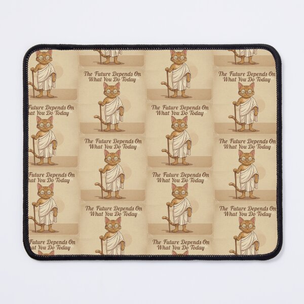 Item preview, Gandhi Cat Inspirational Quote Art - Vintage Cartoon – The Future Depends on What We Do in the Present designed and sold by Donsean22.