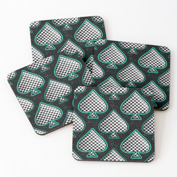 Aperçu de l'œuvre Piques à carreaux turquoise néon, noirs et blancs créée et vendue par 2MomsKrafts.